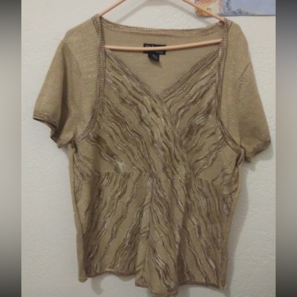 Style & Co Woman sz 2X Tan Animal Print Sweater